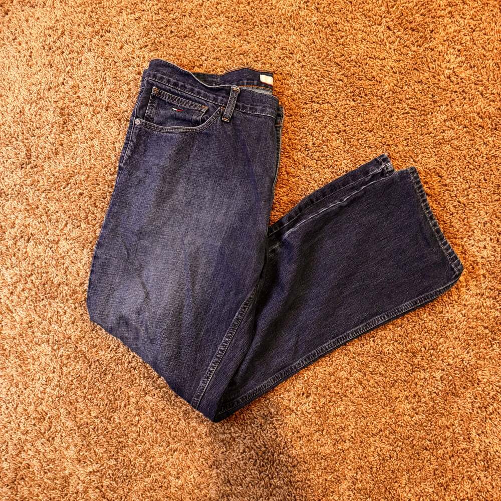 Tommy Jeans Straight Leg Denim Mens 36x30 Blue 5 Pocket RN 77806 CA 50900